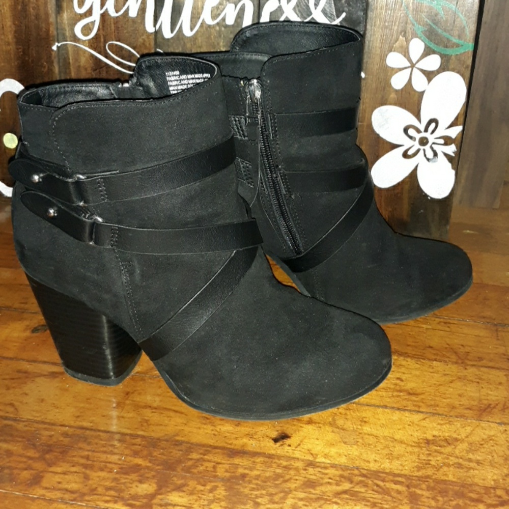 Torrid black strappy booties